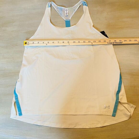 NWT Under Armour Active Tank Top Loose Fit White Straps Sz M - Picture 1 of 3